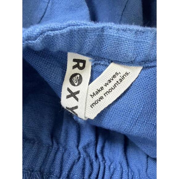 Roxy Under The Palms Mini Dress Medium Womens Blue Embroidered 100% Cotton New - Picture 5 of 10